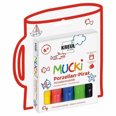 MUCKI Porzellan-Pirat 5 Porzellanmalstifte  C. KREUL