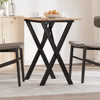 Esstisch X-Gestell Massivholz Kiefer 80X50X75 Cm Stahlbeine Rechteckig