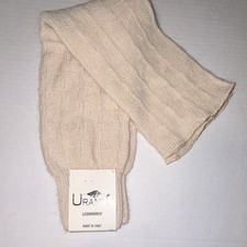 Urania Women  s Cable Knit Leg Warmers Beige One Size Angora Made in Italy