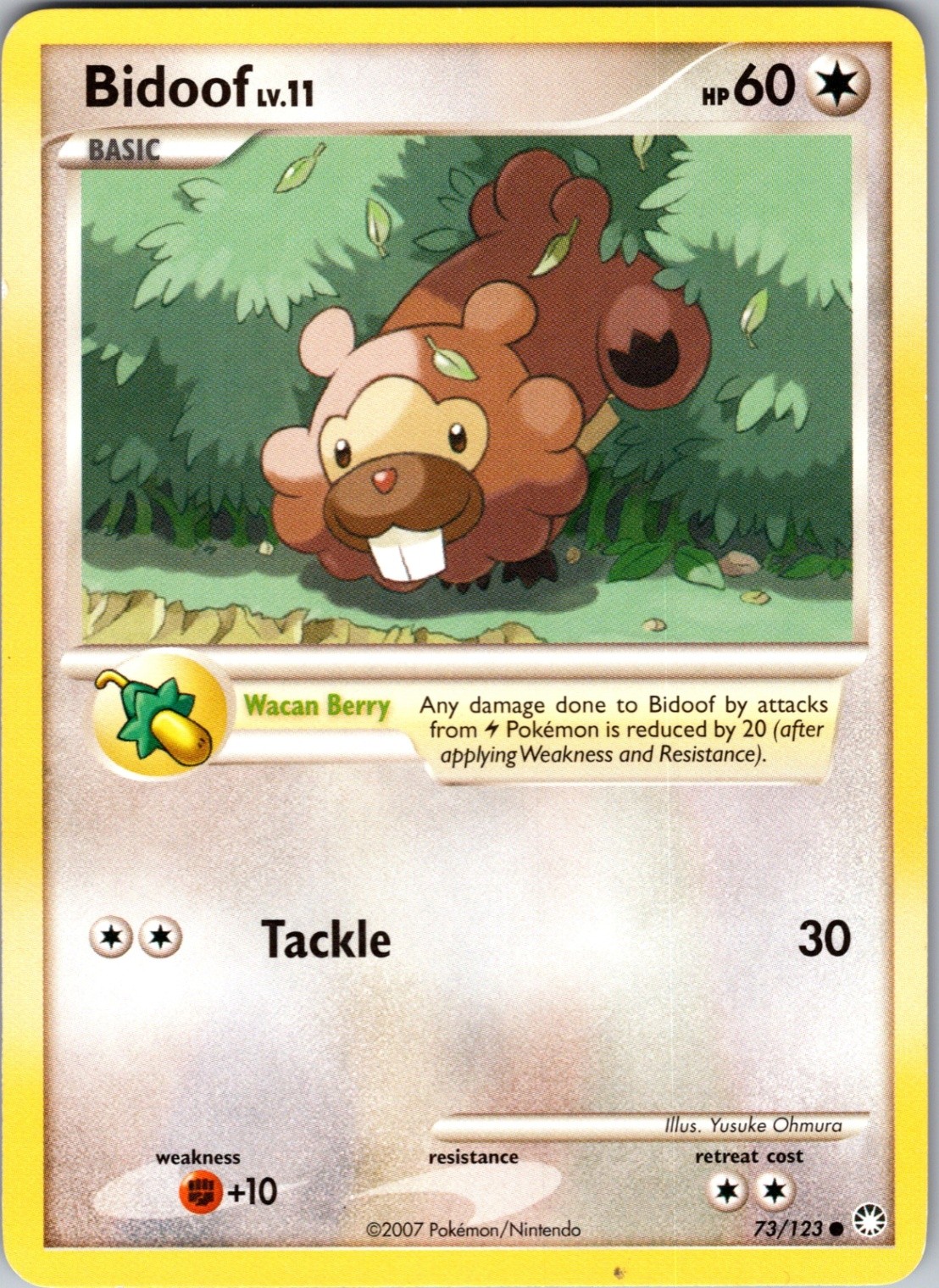 Bidoof 73/123 Common Regular Mysterious Treasures LP