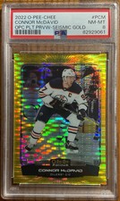 2022-23 O-Pee-Chee Platinum Previews SEISMIC GOLD RARE Connor McDavid /25 PSA 8