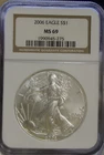 2006  US Silver Eagle $1 NGC MS69
