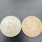 1922 Peace Dollar Circulated US Silver Coins Lot of 2 90% Silver .9 fineness