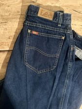 Vintage 80s Lee Pleated front Denim Jeans USA Made Baggy leg high waisted size