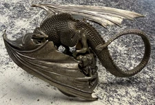 Scatha The Worm Dragon Rawcliffe Pewter Figurine With Blue Eyes RARE