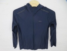 Oakley Jacket Mens Large Blue Hooded Full Zip Lightweight Running Stretch Hoodie