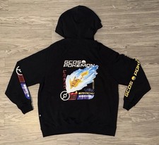 GCDS Pokémon Pikachu Sudadera con Capucha Negra Estampado Gráfico Para Hombre Talla Grande