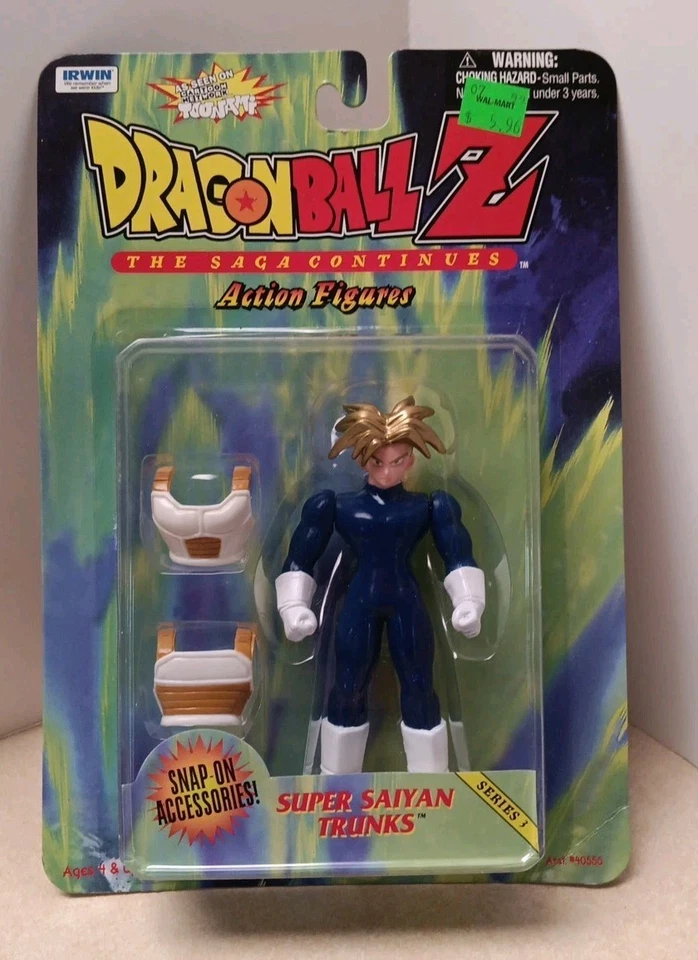 Figura de acción Irwin DragonBall Z 1999 Serie 3 Super Saiyan Trunks nueva sellada Foto 3 de 4