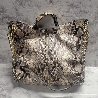 Michael Kors Gold Studded Large Hobo with Shoulder Strap Snake Skin Print