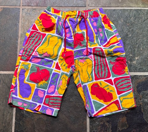 80s Italian Crazy Print Shorts/top Set.womens /unisex? small.BOLD - Picture 8 of 13