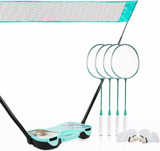 Set De Badminton Con Red Juego De 4 Raquetas 4 Gallitos Y Caja Portatil Patio