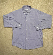 Brooks 346 Regular Fit Blue/White Check 100 Cotton Dress Shirt 16 34/35