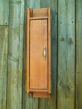 Long Narrow Wood Cabinet, Wall Mount, Hand Made 30"x7"