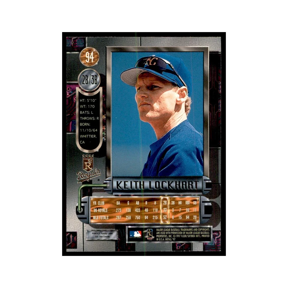 1997 Skybox Metal Universe Keith Lockhart Baseball Cards #94 - Image 2 of 3