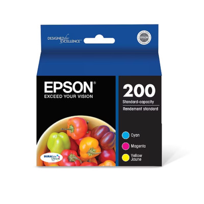 Epson T200 Cyan/Magenta/Yellow Standard Yield Ink Cartridge, 3/Pack Exp 11/2017