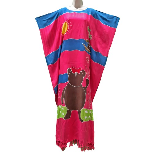 TEDDY BEAR Child Girls Kaftan Caftan Soft Kids Dress CoverUp Long Top Hand Paint - Picture 6 of 7