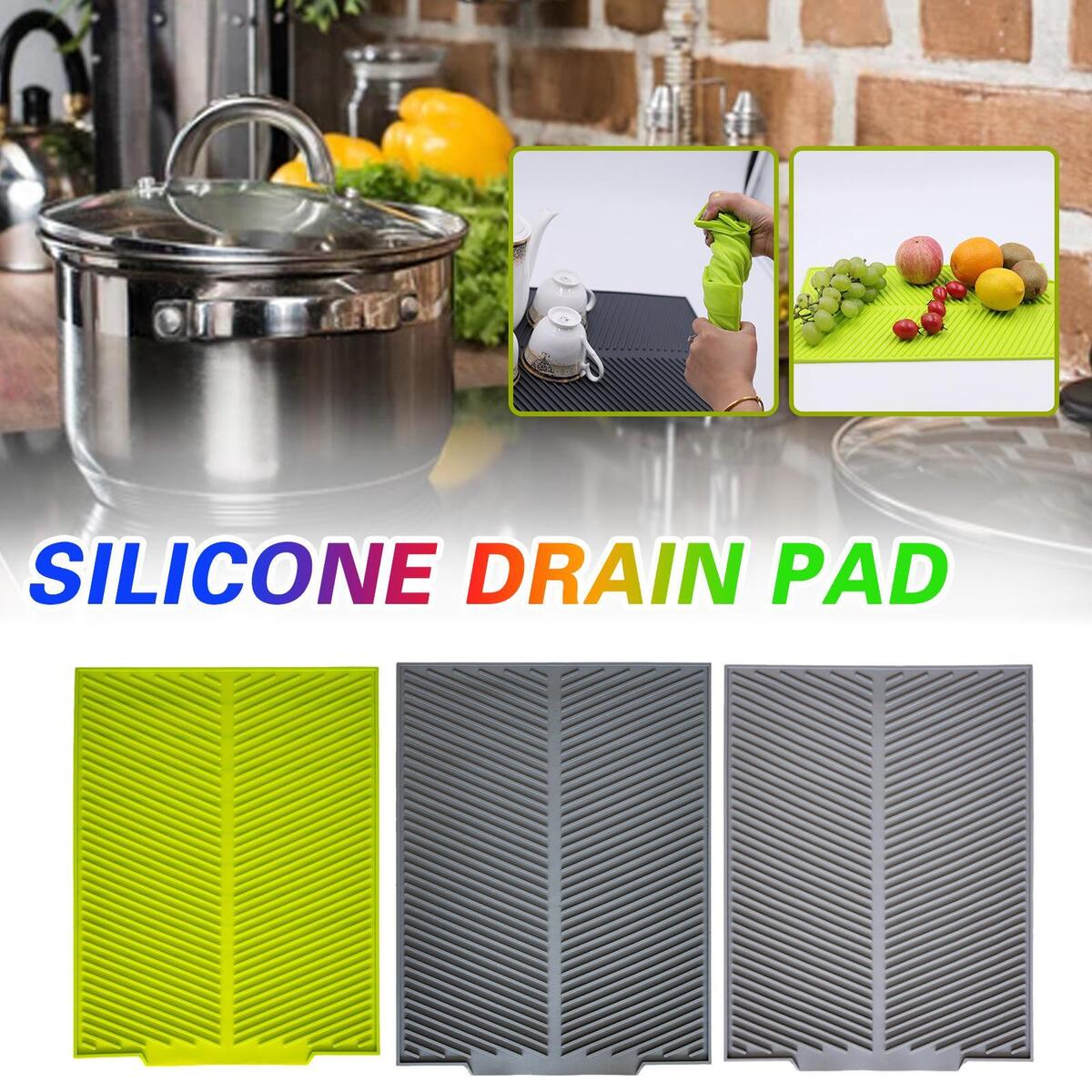 Silicone Dish Drying Mat Drainer Mat Protection Heat Resistant Mat Counter  F6
