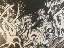 Very Nice Drawings White Snow And the Seven Dwarf Ink Delescluze Edmond 1950