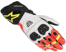 Alpinestars GP PRO R2 Red Fluo Orange Leather Motorcycle Race Gloves Size -M
