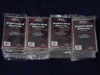 1000 BCW Soft Poly POSTCARD SLEEVES 10 Pack of 100 NEW Old Stock AS IS Clearance