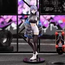 Euna hand-made senior mask, girl's black silk long hair animation, anime sexy