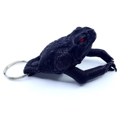 New Exotic Bufo Marinus Cane Toad Body with Legs Black Gothic Key Fob 3.25'' 