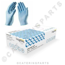 100 POWDER FREE GLOVES DISPOSABLE BLUE VINYL BOX OF 50 PAIRS SIZE L UNIGLOVE
