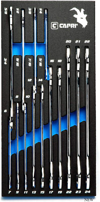 Capri Tools Super-Thin Open End Wrench Set, Master Set, 14-Piece