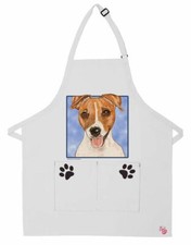 Jack Russell Terrier Two Pocket Bib Apron by Mary Badenhop