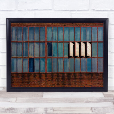 Fenster Fenster Fassade Rost Rost Ziegel Ziegel Abstrakte Architektur Kunstdruck