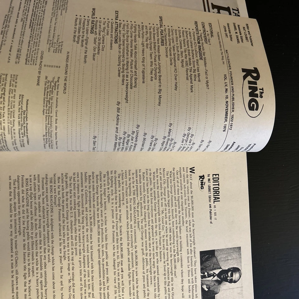 THE RING MAGAZINE GEORGE FOREMAN BOXING NOVEMBER 1976 Beautiful Newsstand Issue! - Image 4 of 4