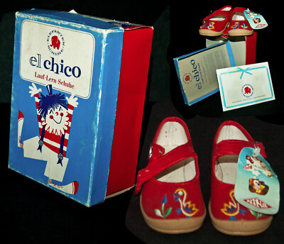VINTAGE EL CHICO LEARNING TO WALK SHOES # EL CHICO BOX BOX 1970s SIZE 23 IV