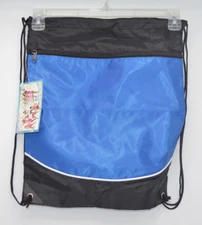 Black Blue Pizzazz ST10 String Pack Royal Drawstring Backpack NWT