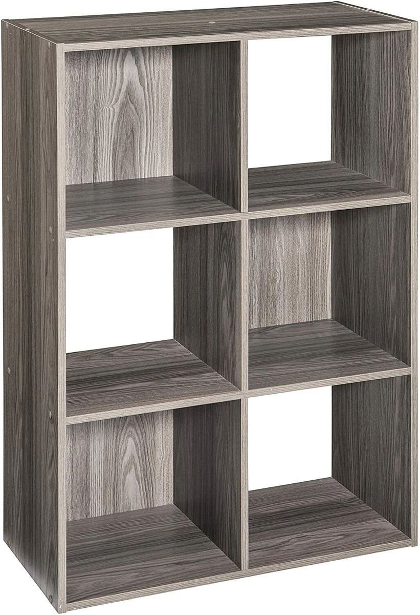Grey wood cube storage deals