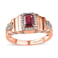 Men red garnet ring, rose gold plated,mens engagement ring, gift for husband