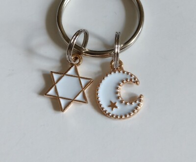 Fabulous little 'Moon & Star' Keyring Bagcharm lovely useful sweet gift     