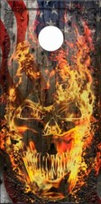 American Flaming Skull Cornhole Wrap Bag Toss Skin Decal Sticker Wraps