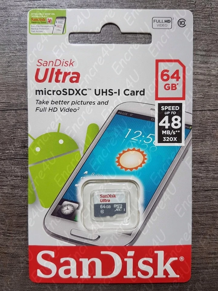 Carte Mémoire SANDISK ULTRA 64 Gb Micro SDXC - Existe aussi en 4 8 16 32 128 Go - Photo 1/1