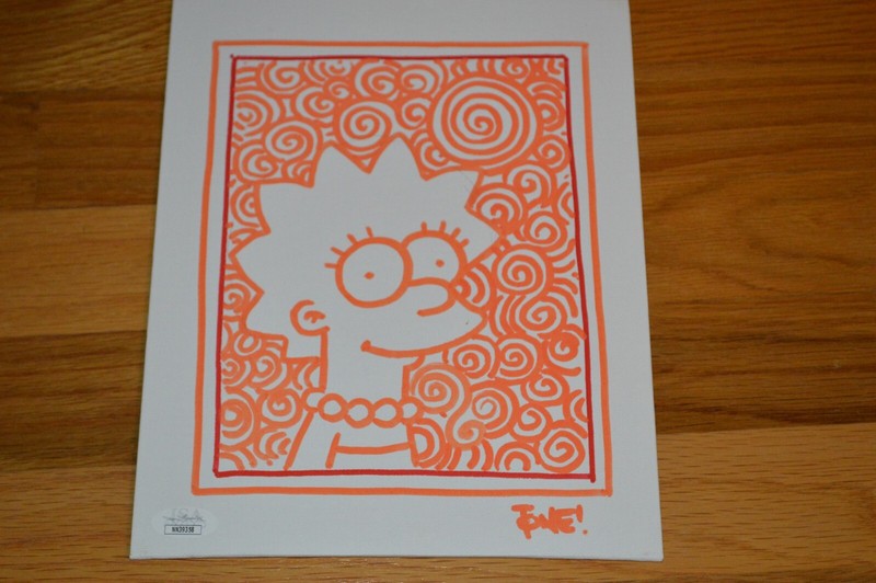 Tone Rodriguez Signed "The Simpsons" Lisa 8x10 Painting on Canvas Board ~JSA COA