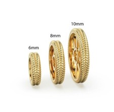 18K Solid Yellow Gold Spacer Beads Jewelry Making Handmade Supplies Tyre Beads.