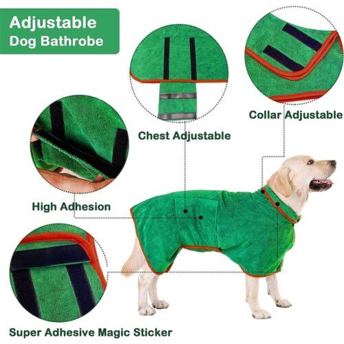 UK Dog Bathrobe Towel Microfibre Bath Robe Pet Super Absorbent Drying