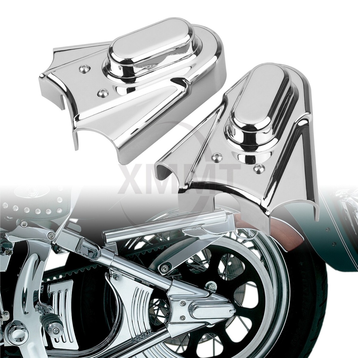Chrome Phantom Rear Axle Covers For Harley Softail Heritage