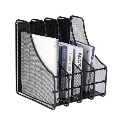 Home 4 Slots Metall Magazin Buch File Stand Organizer Sorter Vertical Holder