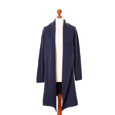 HALOGEN Damen Blau 100% Kaschmir Offene Strickjacke Größe S  13252