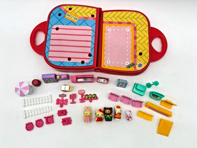Vintage Rare TOHO Hello Kitty Sanrio My Tiny Town Cafe Fold And Go Mini Playset!