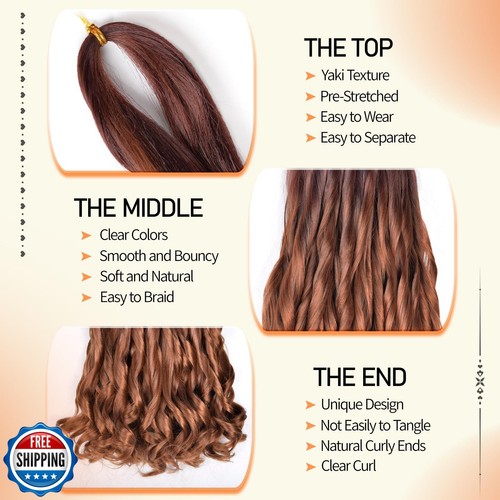 Vitorish 8 Packungen French Curly Flechthaar 16 Zoll lose wellig federnd Braidin - Bild 5 von 5