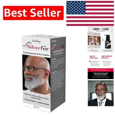 Silver Fox Men's Beard Brightener for Ethnic Hair - 3oz Cream, Absorbs Fast