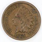 1863 Indian Head Cent VF/XF IHC 1c Penny