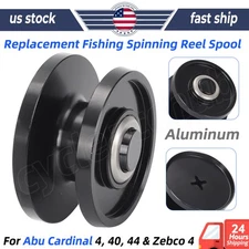 Black Aluminum Spool For Abu Cardinal 4, 40, 44 & Zebco 4 Fishing Spinning Reel