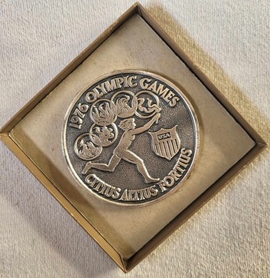 VTG 1976 Olympic Games Medallion  MONTREAL INNSBRUCK CITIUS ALTIUS FORTIUS 3''